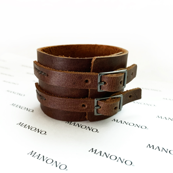 Punk Brown Leather Bracelet