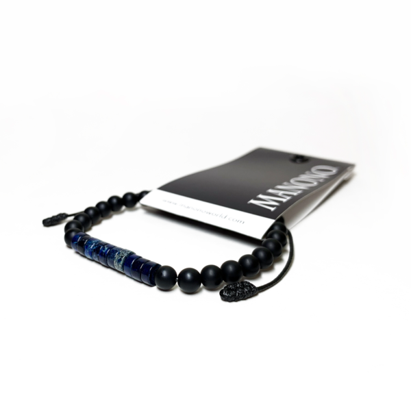Obsidian & Blue Turquoise Bracelet