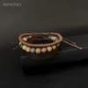 Jaspe & Leather Mix Bracelets