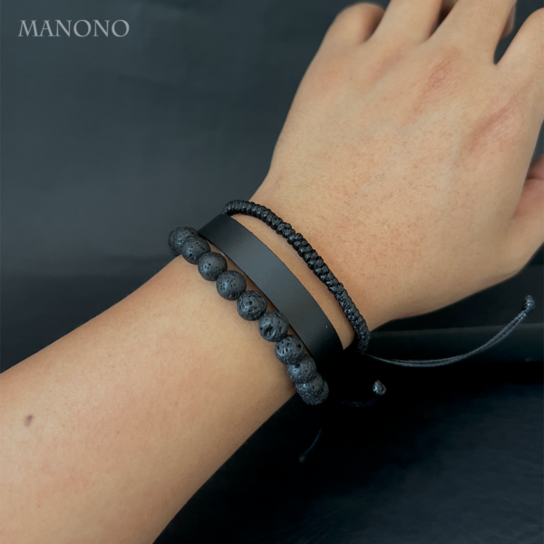 Lava Rock & Black Mix Bracelets