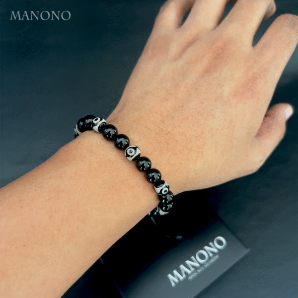 Black & Tibetan Agate Bracelet - Imagen 3