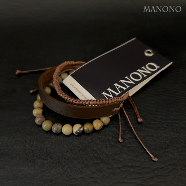 Jaspe & Leather Mix Bracelets