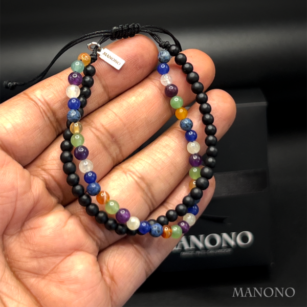INNER BALANCE – Onyx & Natural Stones Double Line Bracelet