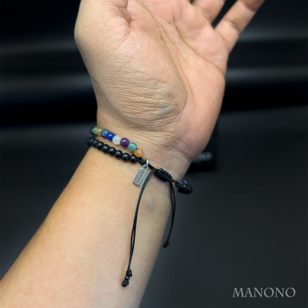 INNER BALANCE – Onyx & Natural Stones Double Line Bracelet