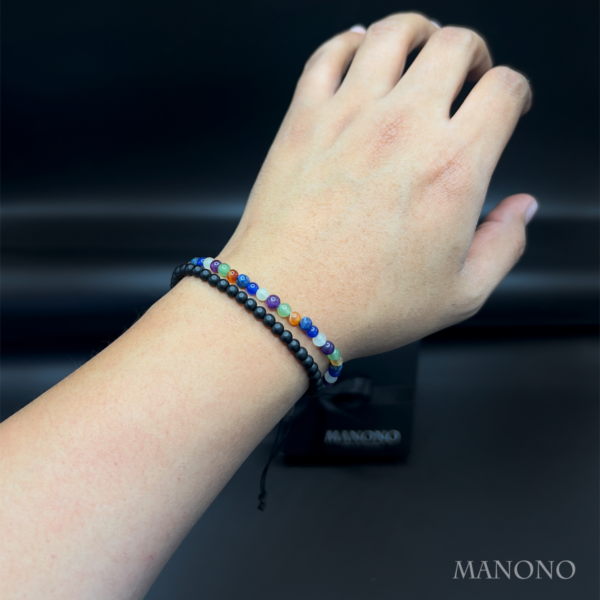 INNER BALANCE – Onyx & Natural Stones Double Line Bracelet