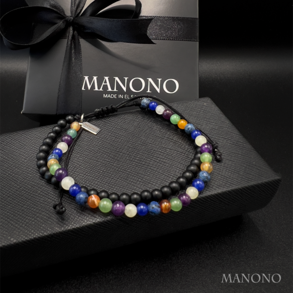 INNER BALANCE – Onyx & Natural Stones Double Line Bracelet