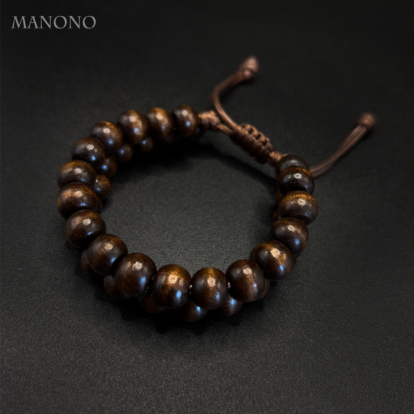 Double Beaded Wood Bracelet