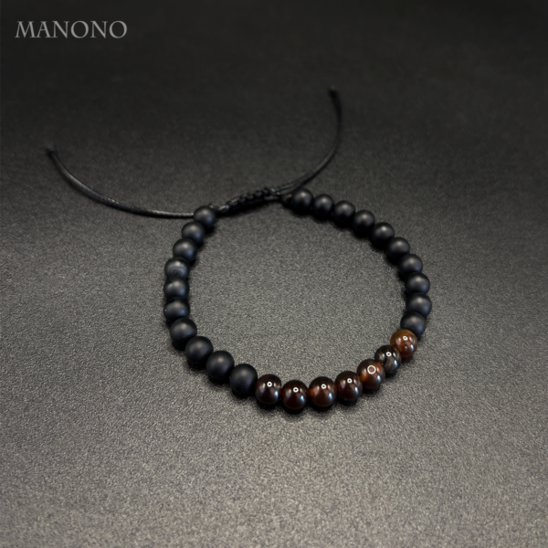 Onyx & Brown Agate Bracelet