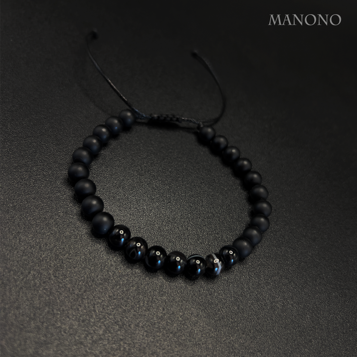 Onyx & Black Agate Bracelet