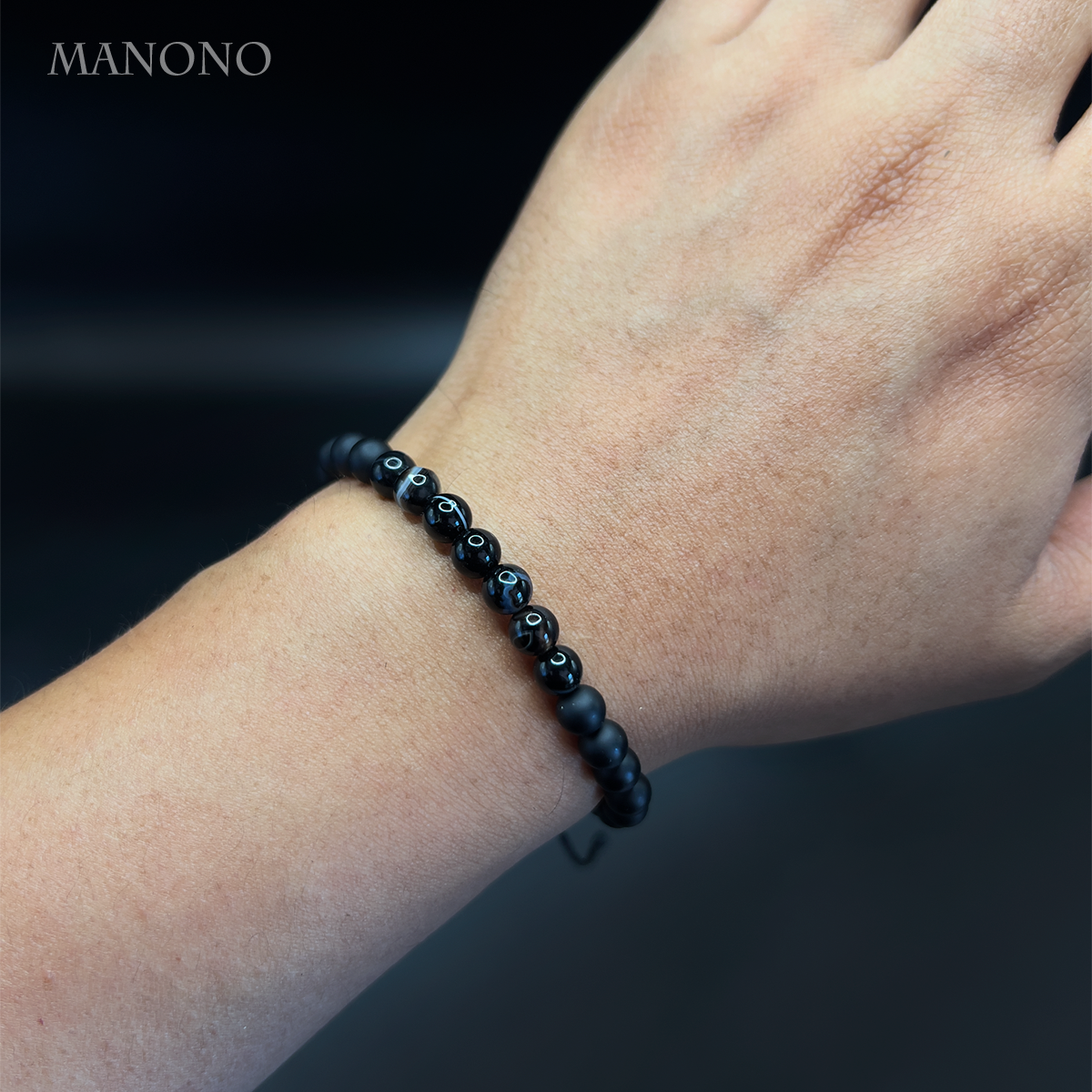 Onyx & Black Agate Bracelet - Imagen 2