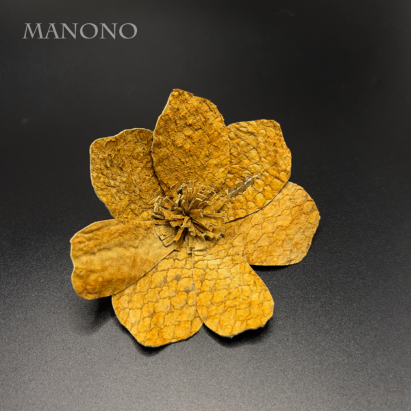 Tilapia Leather Flower brooch