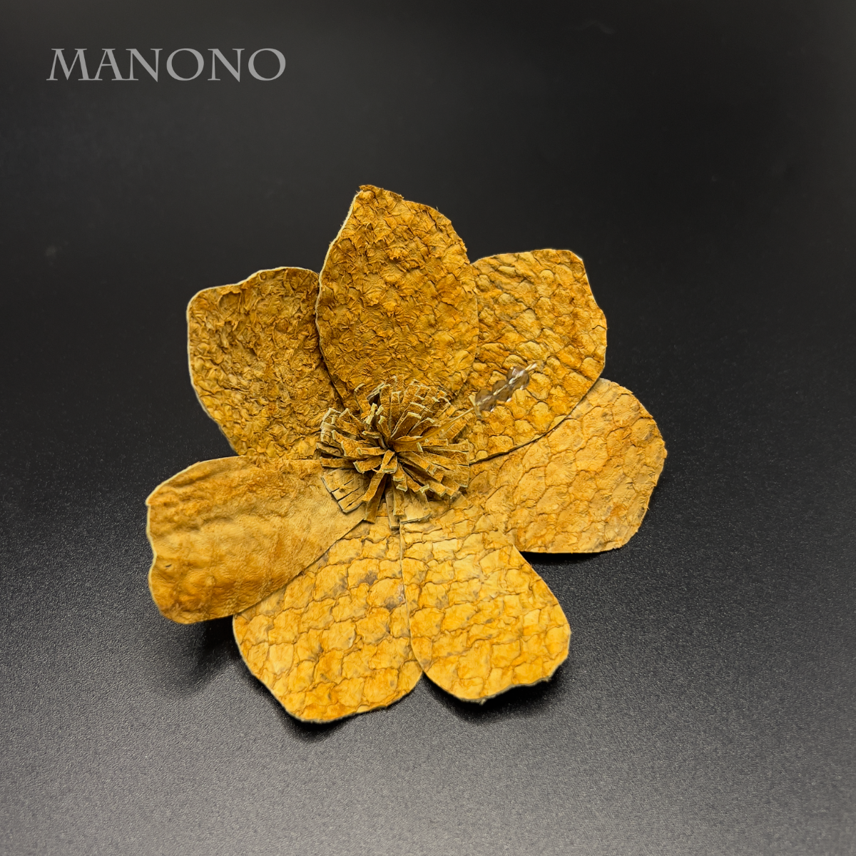 Tilapia Leather Flower brooch