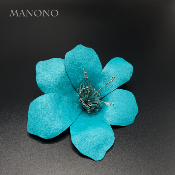 Leather Flower brooch