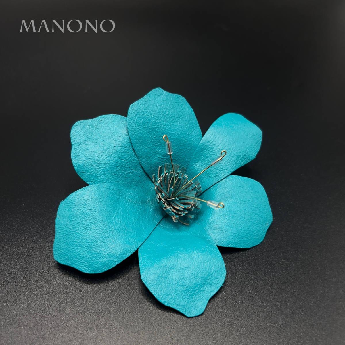 Leather Flower brooch