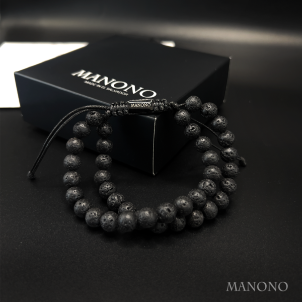 Lava Rock Dual Onyx 8 mm Bracelet