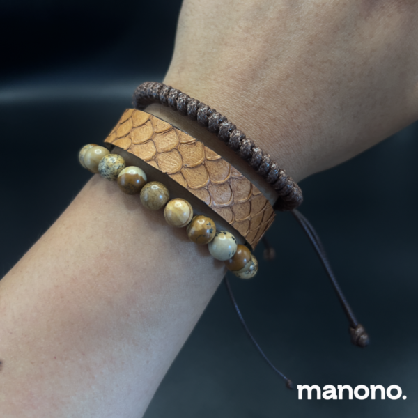 1 Tilapia Brown Leather Mix Bracelets